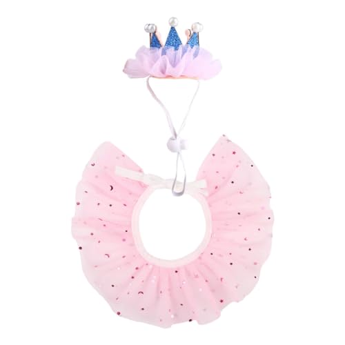 Haustier-Prinzessinnenkronen und Halsband, Pailletten-Tüll, Glitzer, Geburtstagsparty-Outfit für einen festlichen Look, Geburtstagsparty Haustier-Prinzessinnenkronen und Halsband, Pailletten-Tüll, Glitzer, Geburtstagsparty-Outfit für einen festlichen Look, Geburtstagsparty von Shntig
