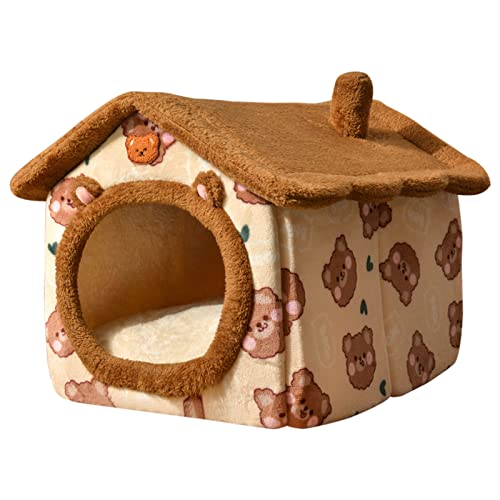 Katzenbett für Indoor-Katzen, kleine Hunde, warmes Bett, Haus, 33 cm, Welpenzelt, Bett, Kätzchenhöhle, faltbar, abnehmbares Kissen Katzenbett für Indoor-Katzen, kleine Hunde, warmes Bett, Haus, 33 cm, Welpenzelt, Bett, Kätzchenhöhle, faltbar, abnehmbares Kissen von Shntig