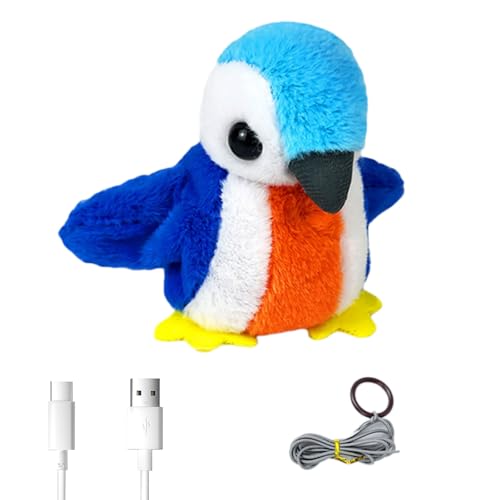 Weiches Plüsch-Spielzeug für Vögel, Katzen, mit automatischem Flatterflügel und Zwitschern, wiederaufladbar, berührungsaktiviertes Kätzchenspielzeug Weiches Plüsch-Spielzeug für Vögel, Katzen, mit automatischem Flatterflügel und Zwitschern, wiederaufladbar, berührungsaktiviertes Kätzchenspielzeug von Shntig