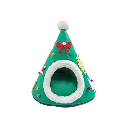 Weihnachts-Katzenbett für Indoor-Katzen, kleine Hunde, warmes Bett, Haus, waschbar, Welpenzelt, Bett, Kätzchenhöhle, abnehmbares Kissen Weihnachts-Katzenbett für Indoor-Katzen, kleine Hunde, warmes Bett, Haus, waschbar, Welpenzelt, Bett, Kätzchenhöhle, abnehmbares Kissen von Shntig