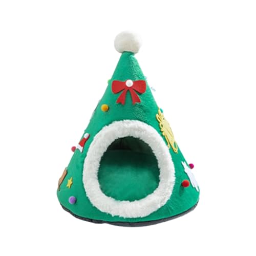 Weihnachts-Katzenbett für Indoor-Katzen, kleine Hunde, warmes Bett, Haus, waschbar, Welpenzelt, Bett, Kätzchenhöhle, abnehmbares Kissen Weihnachts-Katzenbett für Indoor-Katzen, kleine Hunde, warmes Bett, Haus, waschbar, Welpenzelt, Bett, Kätzchenhöhle, abnehmbares Kissen von Shntig
