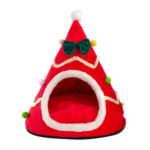 Weihnachts-Katzenbett für Indoor-Katzen, kleine Hunde, warmes Bett, Haus, waschbar, Welpenzelt, Bett, Kätzchenhöhle, abnehmbares Kissen Weihnachts-Katzenbett für Indoor-Katzen, kleine Hunde, warmes Bett, Haus, waschbar, Welpenzelt, Bett, Kätzchenhöhle, abnehmbares Kissen von Shntig