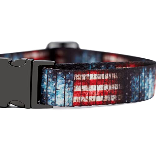 Halsbänder und Leinen mit rustikaler amerikanischer Flagge, offizielles Lizenzprodukt, passend für alle Haustiere. (XS Halsband) von ShopInstaPets