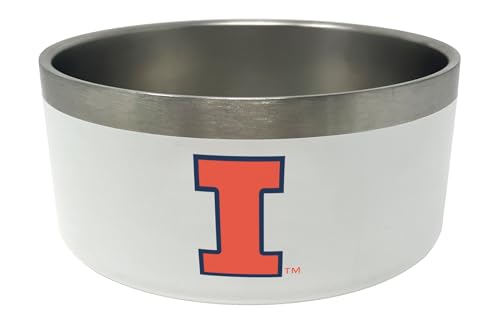 Illinois Fighting Illini Futter- und Wassernapf, Edelstahl, offizielles Lizenzprodukt, 907 ml von ShopInstaPets