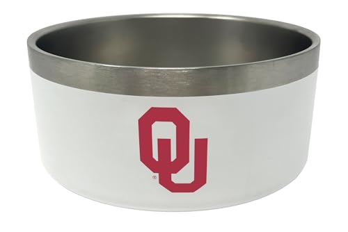 Oklahoma Sooners Futternapf aus Edelstahl, 900 ml, offizielles Lizenzprodukt der NCAA von ShopInstaPets