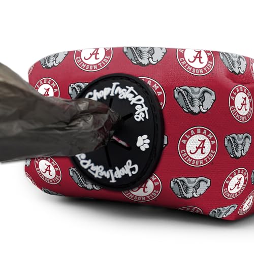 Alabama Crimson Tide NCAA Offiziell lizenziertes Halsband, tolles Geschenk, passend für alle Haustiere (Kotbeutelhalter) von Shopinstapets