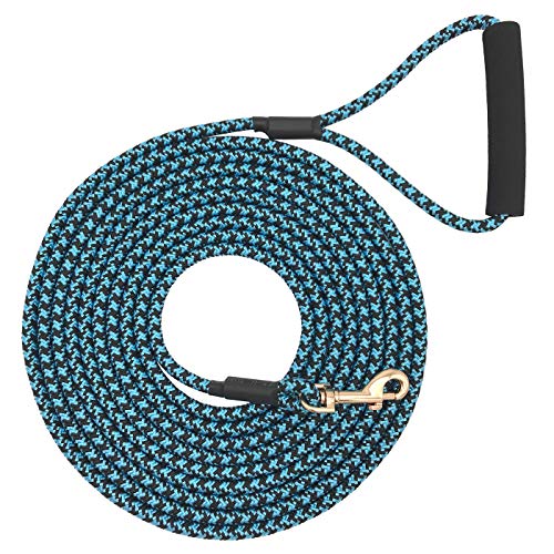 Shorven Hundeleine aus Nylon, robust, mit weichem Griff, 1,8 m lang, Blau/Schwarz (Durchmesser: 0,8 cm, 4,5 m) von Shorven