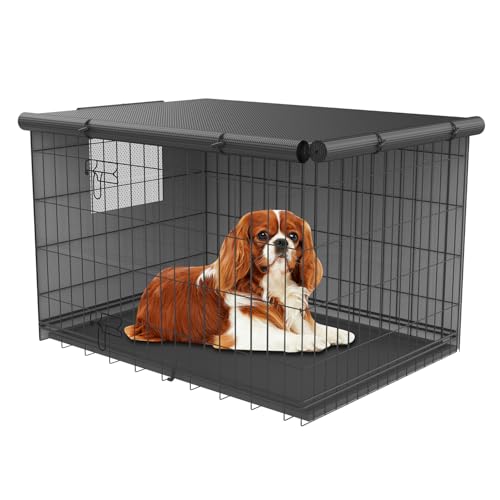 Abdeckung für Hundekäfige, Doppeltür, Hundehütte, Kistenabdeckungen für Hundekäfige, 61 cm, 76 cm, 91 cm, 107 cm, 121,9 cm, robuste Polyester-Haustierhütte, universelle Passform für Drahtkäfige (L x B Abdeckung für Hundekäfige, Doppeltür, Hundehütte, Kistenabdeckungen für Hundekäfige, 61 cm, 76 cm, 91 cm, 107 cm, 121,9 cm, robuste Polyester-Haustierhütte, universelle Passform für Drahtkäfige (L x B von Shouken