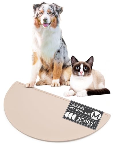 Wasserdichte Silikon-Haustierfuttermatte – rutschfest, auslaufsichere Futtermatten für Böden, erhöhtes Rand-Design, leicht zu reinigen, langlebig, flexible Gummimatte für Hund- und Katzennäpfe von Should We Go?