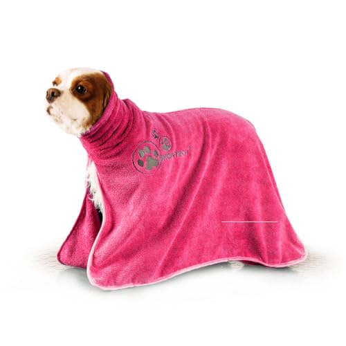 Show Tech + Dry Dude Hot Pink – Professionelles Haustierpflege-Handtuch für schnelles Trocknen | Ultra saugfähiger Hunde- und Katzenbademantel | Groomer's Choice für effiziente Haustierpflege, groß von Show Tech
