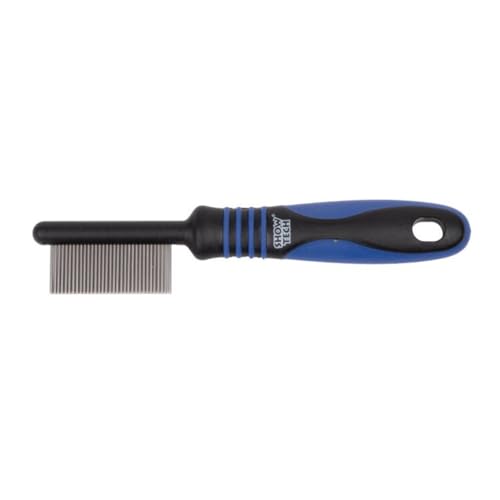 Chinoxia Gesichtskamm mit Comfortgriff, Ideal für Bart und Augenbereich, Silber, 12 cm, Männer mit Bart von Show Tech