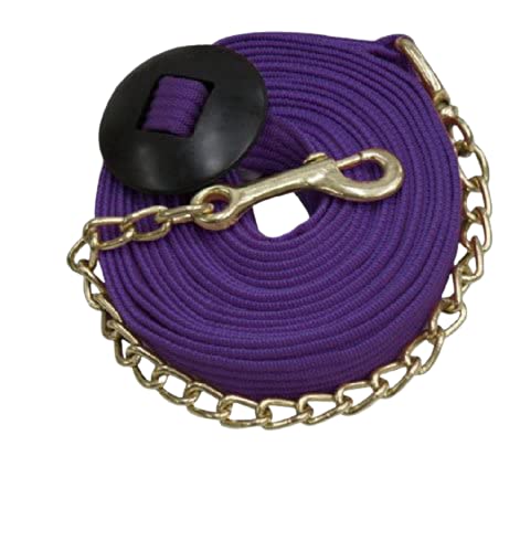 Showman 6,5 m lange flache Baumwoll-Lunge-Linie mit Messingkette, für Pferde, Scheunentraining, Violett Showman 6,5 m lange flache Baumwoll-Lunge-Linie mit Messingkette, für Pferde, Scheunentraining, Violett von Showman