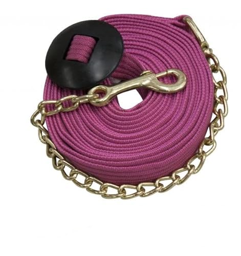 Showman 6,5 m lange flache Baumwoll-Lunge-Linie mit Messingkette (Rosa) von Showman