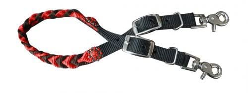 Showman Geflochten Nylon widerristpolster Gurt w/Strass Conchos. New Pferd Tack, Rot Showman Geflochten Nylon widerristpolster Gurt w/Strass Conchos. New Pferd Tack, Rot von Showman