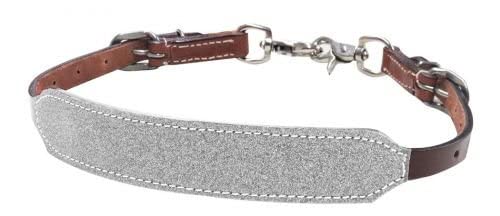 Showman Glitzer Overlay Leder widerristpolster Gurt. New Pferd Tack, Silber Showman Glitzer Overlay Leder widerristpolster Gurt. New Pferd Tack, Silber von Showman