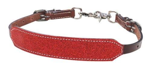Showman Glitzer Overlay Leder widerristpolster Gurt. New Pferd Tack., rot Showman Glitzer Overlay Leder widerristpolster Gurt. New Pferd Tack., rot von Showman