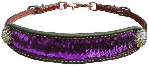 Showman Leder-Widerriemen mit violetten und silbernen Pailletten Showman Leder-Widerriemen mit violetten und silbernen Pailletten von Showman