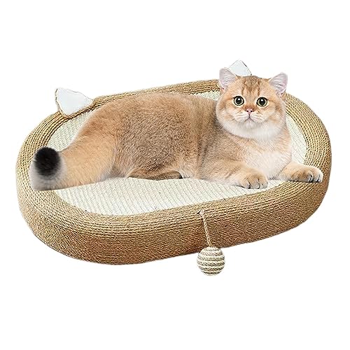 Ovale Kratzmatte Katze, 2 In 1 Ovales Kratzpappe, Ovales Katzenkratzbretter Schüssel Nest, Kratzlounge Katzenkratzschale Kratzschutz Für Sofa, Teppich, Möbel, Halten Sie Katzen Spaß Gesund von Shuangliao