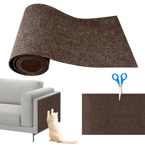 Shujin Selbstklebend Kratzteppich Katze Wand,Kratzmatte Katzen,DIY Trimmbarer Teppich Matte Pad Katzenkratzbretter,Kratzschutz Katzenkratzmatte für Teppiche Sofa Möbelschutz(Braun,L/40cmx200cm) von Shujin