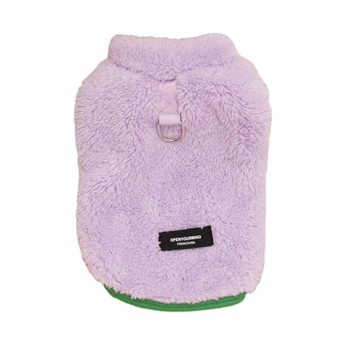 Shulemin Fein verarbeiteter Haustiermantel, Fleece-Haustierkleidung mit Zugseil-Schnalle, Warmer Hundewestenmantel für Haustier-Outfit, präzise Verkabelung Violett 2XL von Shulemin