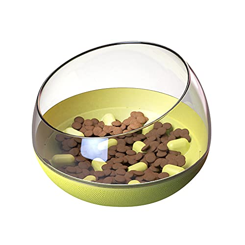 Futternapf Katze Antischlingnapf Hunde Puzzleschalen für Hunde Slow Feeder Fressnapf rutschfeste Schüssel Welpenfutter Wet Bowl Yellow von Shulishishop