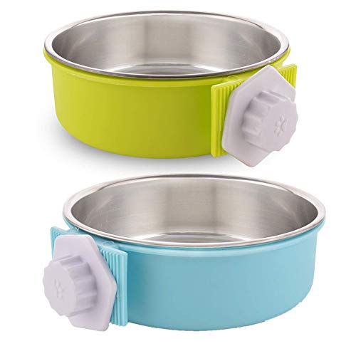 Hundenapf Futternapf Hund Katzen Futternapf Hundekiste Wasserspender Hundenäpfe Für Mittlere Hunde Hundekäfig Bowl Edelstahl Hundenäpfe 2pcs,16 von Shulishishop