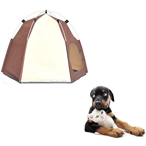 Katzen Zelt Outdoor hundezelt Indoor Hund Sonnenschirm Katzenzelte für Hauskatzen Indoor Hundehütte Welpenhaus Faltbares Katzenbett Brown von Shulishishop