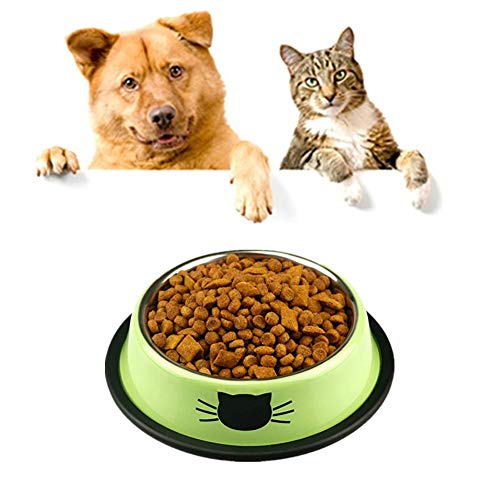 Katzennapf Futternapf Hund Hundefutter Und Wasserschüssel Flache Katze Schüssel Hundenäpfe Für Mittlere Hunde Katzenschüssel Set Green von Shulishishop