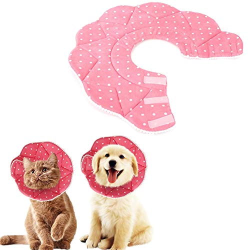 Schutzkragen Halskrause Katzen Katzenhalsbänder Kegel Einstellbare Haustiere Kegel Hundehalsband nach der Operation Hundehalsband Hundekopfkegel pink,m von Shulishishop