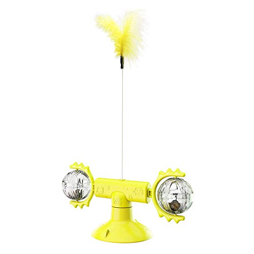 Shulishishop Haustier Ball Spielzeug Futterball für Hunde Kätzchen-Spielwaren für Innenkatzen Hund Spielzeug Unzerstörbar Welpe Kinderkrankheiten Spielzeug Yellow von Shulishishop
