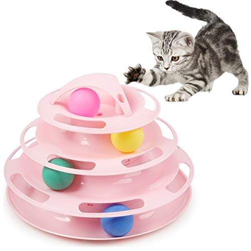 Shulishishop Haustier Spielzeug Katzenspielzeug Katzenjäger-Ball Turm der Tracks Katzenspielzeug Verfolgen Sie lustige Katzenspielzeug pink von Shulishishop