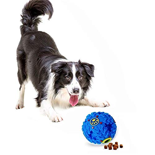 Shulishishop Hunde Interaktives Spielzeug Haustier Ball Spielzeug Haustier Interaktiver Ball Hundetraining Bälle Hundezahnreinigung Spielzeug Hundesnack-Spender Blue von Shulishishop