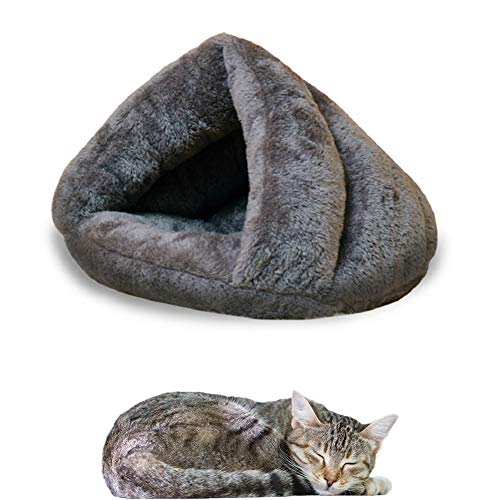 Shulishishop Katzenhöhle Hundebetten Flauschiges Katzenbett Plüsch Hundebett Haustierbetten Für Hunde Kätzchenbett Hundekomfortbett Tragbares Hundebett Gray,S von Shulishishop