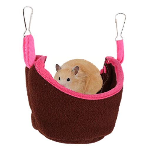 Shulishishop Meerschweinchen Hängematten Meerschweinchen Zubehoer Hamster-Hängematte Eichhörnchen Schlafsack Hamster Cage Zubehör Kaninchenbett Brown von Shulishishop