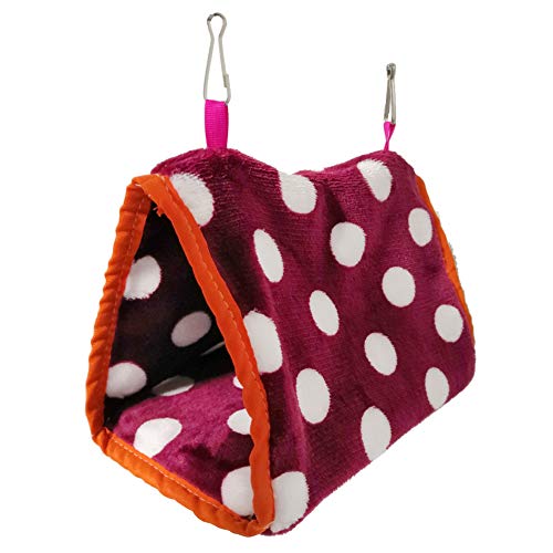 Shulishishop Meerschweinchen Zubehoer Hängematte Katze Hut Für Papageien, Wellensittiche, Sittiche, Nymphensittiche Vogelbedarf Papageien-Hängematte Rose red,L von Shulishishop