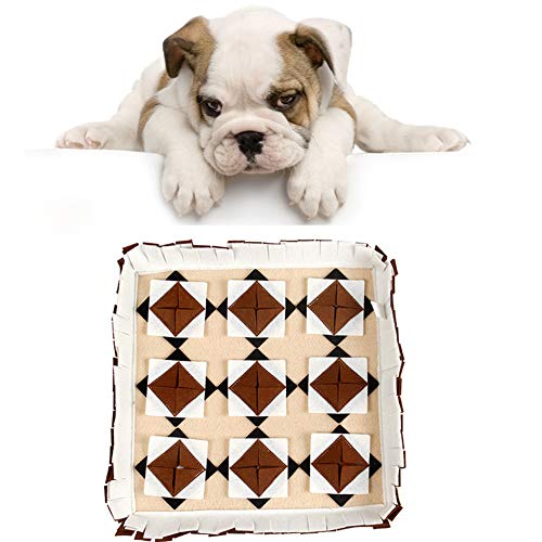 Shulishishop Schnüffelteppich für Hunde Schnüffelrasen Stress Release Snuffle Mat Hundespielzeug für Langeweile Hundeschnüffeldecke Hund interaktives Spielzeug White von Shulishishop
