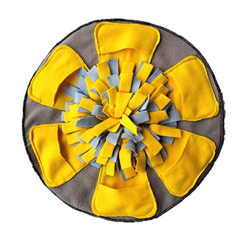Shulishishop Schnüffelteppich für Hunde Schnüffelteppich Hund Hundegehirnspiele Welpentraining Snuffle Mat Hundespielzeug für Langeweile Hundeschnüffelauflage Yellow von Shulishishop