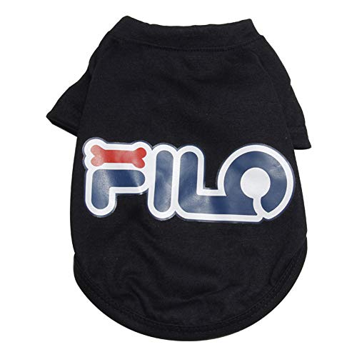 Shulishishop Sommer Hunde Klamotten hundekleidung Sommer Welpenkleidung Katze Kleidung Haustiere Hundekleidung für kleine Hunde Niedliche Kleidung Hundemantel Black 4,l von Shulishishop