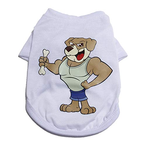 Shulishishop Sommer Hunde Klamotten hundekleidung Sommer Welpenkleidung Katze Kleidung Haustiere Hundekleidung für kleine Hunde Niedliche Kleidung Hundemantel White 3,m von Shulishishop