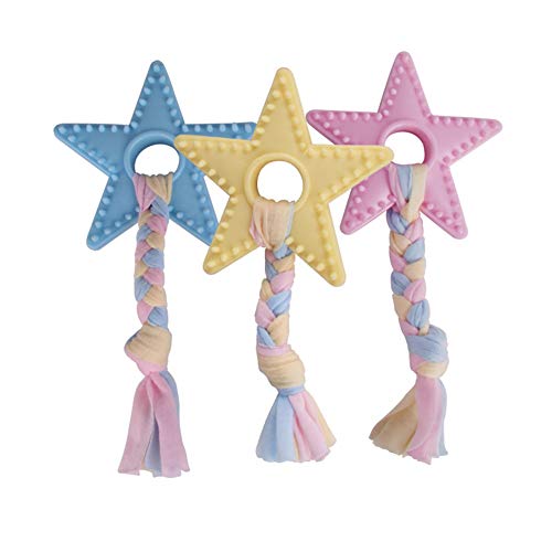 Shulishishop hundespielzeug für kleine Hunde Intelligenz welpenspielzeug Set Hund Hund kaut Lange anhaltende natürliche Hund Spielzeug für langeweile barbedstar,threecolors von Shulishishop