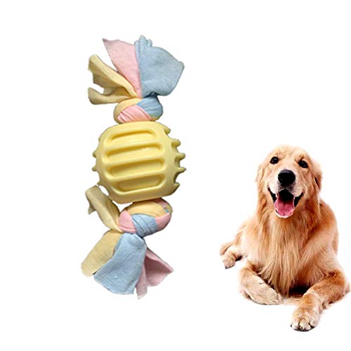 Shulishishop hundespielzeug für kleine Hunde Intelligenz welpenspielzeug Set Hund Hund kaut Lange anhaltende natürliche Hund Spielzeug für langeweile bumpball,Yellow von Shulishishop