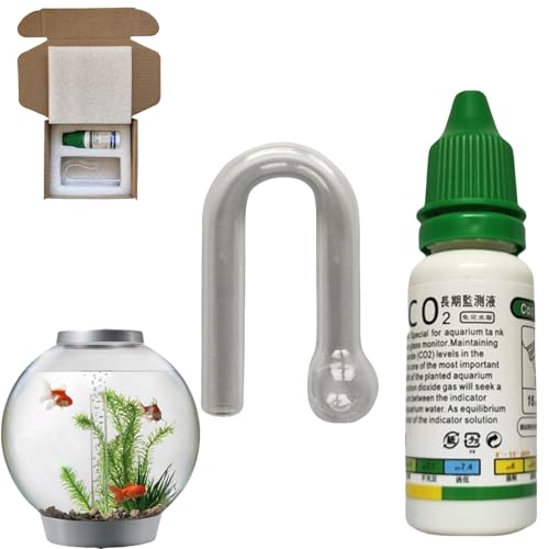 CO2-Glas-Tropfenprüfer für Aquarien, CO2-Kit, transparenter CO2-Tropfen-Checker, CO2-System, Aquarium-Wasser-Test-Set, funktionales Aquarium-Test-Set für Aquarien, dauerhafte Ergebnisse von ShunJian