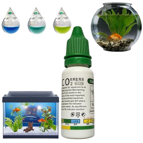 CO2-Glas-Tropfenprüfer für Aquarien, CO2-Kit, transparenter CO2-Tropfen-Checker, CO2-System, Aquarium-Wasser-Test-Set, funktionales Aquarium-Test-Set für Aquarien, dauerhafte Ergebnisse von ShunJian