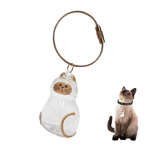 Shunfaji Katzenhaar Schlüsselanhänger 4 Stile Transparente Katze Silberne Tigerkatze Siamkatze Orange Katze Schlüsselanhänger Mit Verstecktem Fach Für Haustier Andenken (C) von Shunfaji