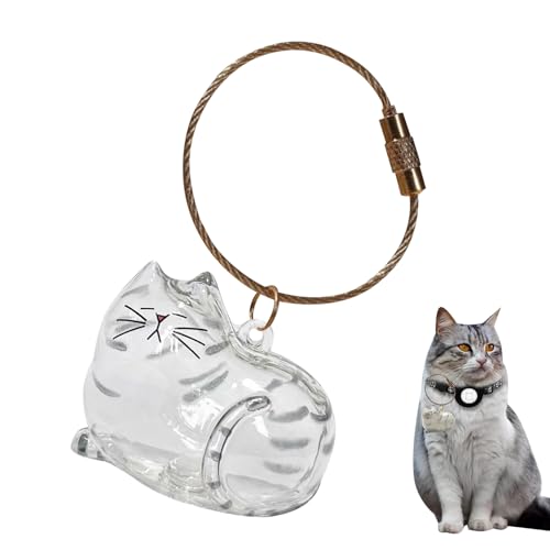 Shunfaji Katzenhaar Schlüsselanhänger 4 Stile Transparente Katze Silberne Tigerkatze Siamkatze Orange Katze Schlüsselanhänger Mit Verstecktem Fach Für Haustier Andenken (D) von Shunfaji