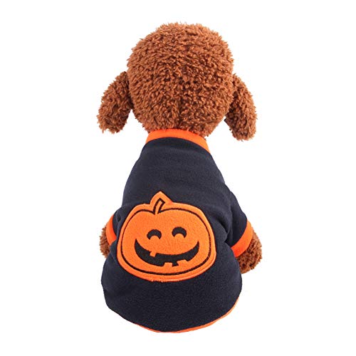 Pet Costumes Herbst T-Shirts Hunde Kleidung Halloween Kürbis Stil Kleidung Fleece Bekleidung für die Katze Kleiner Hund Dogs Clothes (XS, NA) von ShuoBeiter