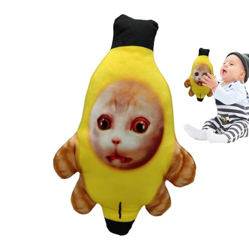 Shurzzesj Bananen-Katzenspielzeug – weinende Bananen-Katze, Plüsch, niedlicher trauriger Bananen-Katzen-Schlüsselanhänger mit Geräuschen, lustige glückliche Katze, Stofftiere, Kissen, Puppenspielzeug Shurzzesj Bananen-Katzenspielzeug – weinende Bananen-Katze, Plüsch, niedlicher trauriger Bananen-Katzen-Schlüsselanhänger mit Geräuschen, lustige glückliche Katze, Stofftiere, Kissen, Puppenspielzeug von Shurzzesj
