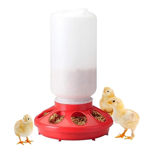 Shurzzesj Geflügel-Futterspender für Hühner – kein Abfall für Hühner, automatisch, 1 l, abnehmbarer, tragbarer Futterspender für Nymphensittiche, Tauben, Wachteln von Shurzzesj