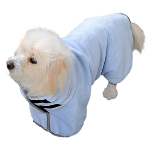 Shurzzesj Hunde-Bademantel-Handtuch, Haustier-Bademantel, schnell trocknend, leicht, weich, maschinenwaschbar, sehr saugfähig, tragbar, für kleine und mittelgroße Hunde von Shurzzesj