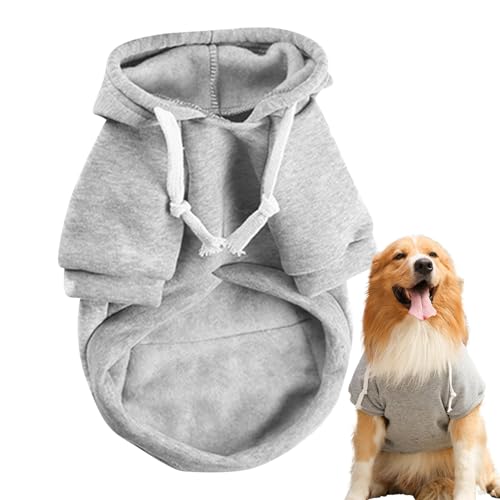 Shurzzesj Hunde-Kapuzenpullover – selbstklebender Hunde-Wintermantel mit Tasche – trendige Hundekleidung, gemütliches Hundezubehör für Welpen, Spaziergänge, Training von Shurzzesj